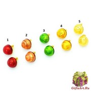 2017-00-15/maz Клипсы с золотом диам. 15 мм 5 цветов муранское стекло