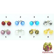 2017-00/maz Серьги-гвоздики диам.12 мм 8 цветов муранское стекло