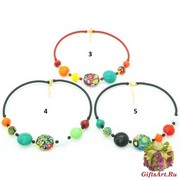 2013-35NEW(2)/maz Колье с крупными бусинами линия Пикассо 5 цветов муранское стекло