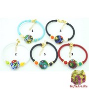 2013-35NEW/maz Браслет на каучуке с крупной бусиной линия Пикассо 5 цветов муранское стекло