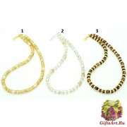 EN 207 Колье (1) Скерцо c кристаллами 40 см  муранское стекло