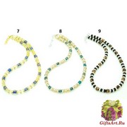 EN 207 Колье (3) Скерцо c кристаллами 40 см  муранское стекло