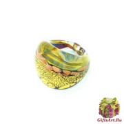 RD23 Кольцо Сорренто кальцедон+золото муранское стекло