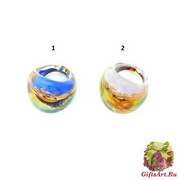 RD21 Кольцо Позитано с кальцедоном 2 цвета муранское стекло