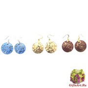 NV20 Серьги диам.3см с эффектом растрескивания 3 цвета