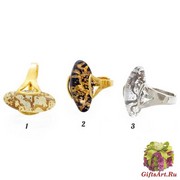 NV20 Кольцо Elite free-size с эффектом растрескивания 3 цвета