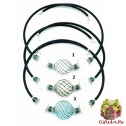 IC01 (01) Колье Дольче Вита с центральной крупной филигранной бусиной 3 цвета муранское стекло