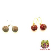 2017-52 Серьги Трио 2 цвета муранское стекло