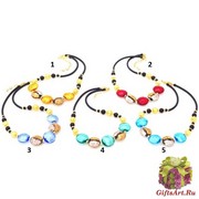 2017-71/maz Колье Саленто на каучуке 5 цветов 45+5 см муранское стекло