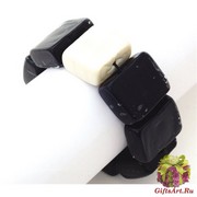 2017-75 Браслет Reason цвет черно-белый муранское стекло