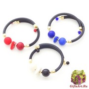 2017-70 Браслет Boston на каучуке 3 цвета муранское стекло