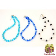 2018-20(1) Колье Санремо 3 цвета 48+5см муранское стекло