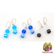 2018-20(1) Серьги Санремо 3 цвета муранское стекло