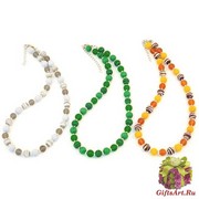 2018-20(2) Колье Санремо 3 цвета 48+5см муранское стекло