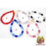 S1286 Колье Монпасье 5 цветов 45+5 см муранское стекло