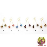 Vac/O9512  Серьги  Cloud длинные 6 цветов муранское стекло