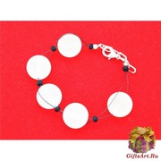 2017-56 Браслет матовый Boule de neige муранское стекло