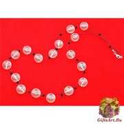 2017-56 Колье Boule с прозрачными бусинами 76 см муранское стекло