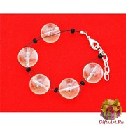 2017-56 Браслет Boule c прозрачными бусинами 21 см муранское стекло