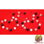 2017-56 Колье Boule черно-белое 76 см 2 варианта муранское стекло