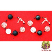 2017-56 Браслет Boule черно-белый 2 варианта муранское стекло