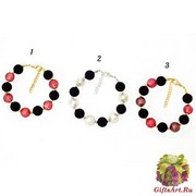 Vac/L14 Браслет Этна бусины 14 мм 20+5 см муранское стекло