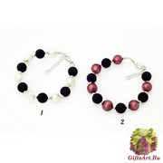 Vac/L12 Браслет Этна бусины 12 мм  20+5 см муранское стекло