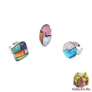 RS26-А Кольцо Ночной соблазн с дикроико муранское стекло