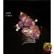 529/B Декор. композиция двойной цветок (дл. 24см) муранское стекло