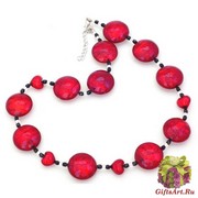 S898 Колье Red Planet 50+5см муранское стекло