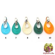 RD17 Подвеска Самоцветы (2)  5х3 см муранское стекло