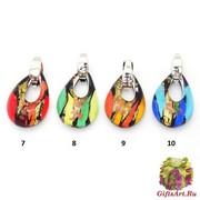 RD14 Подвеска Блюз (2) 5х3,2см  муранское стекло