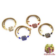 Vac/B9284/С Браслет Магда на медной коже 4 цвета муранское стекло