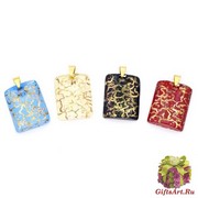 NV25 Подвеска прямоугольная 3,5х4,5см с эффектом растрескивания 4 цвета