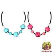 S814 Колье Beach на каучуке 50 см 2 цвета муранское стекло