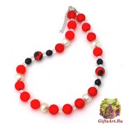 S835 Колье Гейша 50+5 см муранское стекло