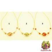 PM0038  Колье ZOA на бисере 52+5 см 3 цвета муранское стекло