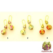 PM0037  Серьги ZOA  3 цвета муранское стекло