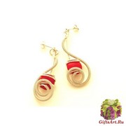 RS77 Серьги Futura с красными бусинами из муранского стекла
