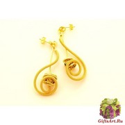RS77 Серьги Futura с золотыми бусинами из муранского стекла
