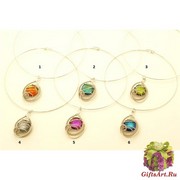 RS77 Колье Futura  с бусиной дикроико 6 цветов муранское стекло