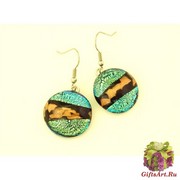 RS38 Серьги Ray с авентурином и дикроико муранское стекло