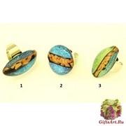 RS38 Кольцо Ray с авентурином и дикроико муранское стекло