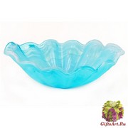 05955 Блюдо-ладья 15х27см, высота 9 см  цвет голубой