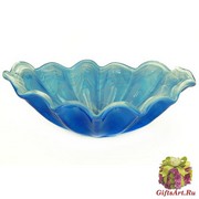 05962 Блюдо-ладья 15х27см, высота 9 см  цвет синий