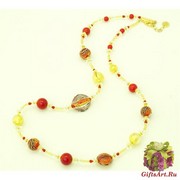 Vac/С9399 Колье Ad astra 80+4 см муранское стекло