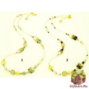 Vac/С9746 Колье Лия 80+5 см 2 цвета муранское стекло