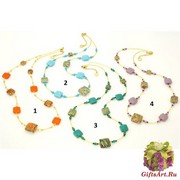 Vac/С9245-2 Колье Эстер длинное 80см 4 цвета муранское стекло