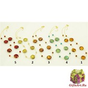 S1078/Х/60 maz Колье Shadow 60+5 см 5 цветов муранское стекло