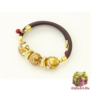 2019-37/maz Браслет Ca' d'oro на коже муранское стекло